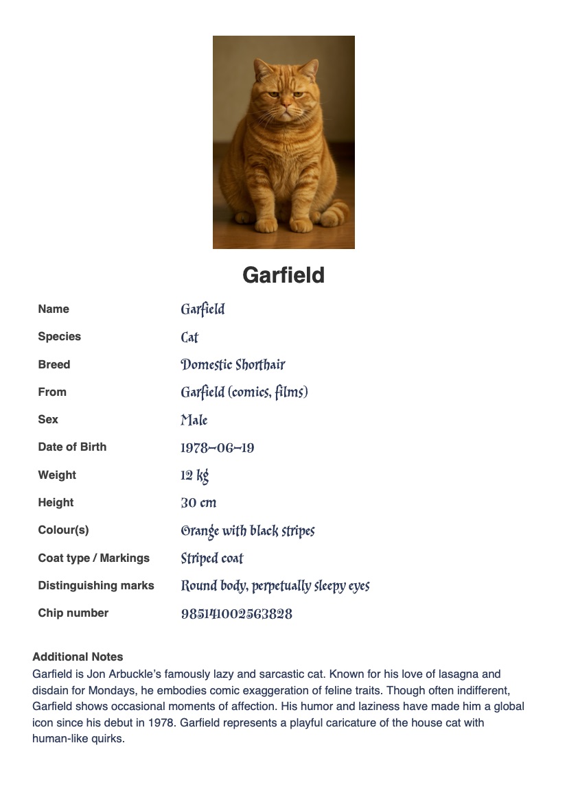 Garfield profile